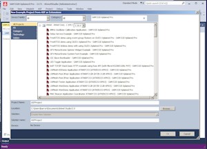 Viewing microcontroller specific example projects