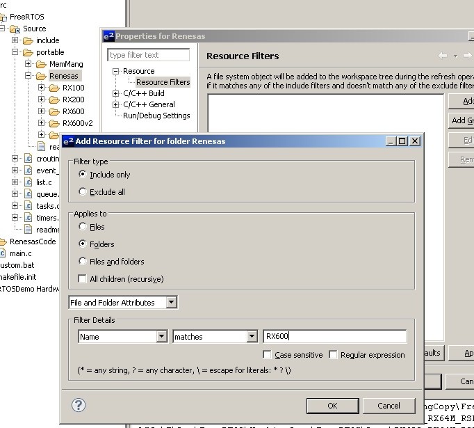 Ensuring only the source files for the architecture the RTOS is being built for are shown